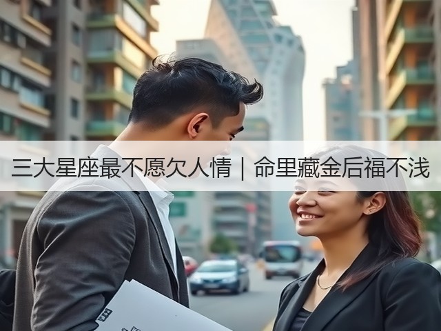 三大星座最不愿欠人情|命里藏金后福不浅(图1) 三大星座最不愿欠人情|命里藏金后福不浅(图1)