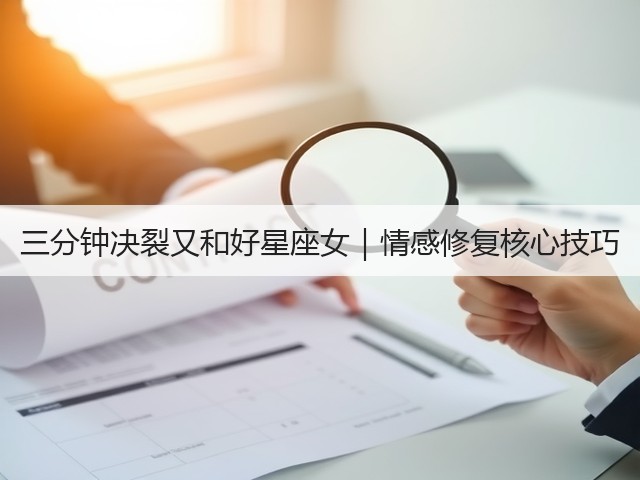 三分钟决裂又和好星座女|情感修复核心技巧(图2) 三分钟决裂又和好星座女|情感修复核心技巧(图2)