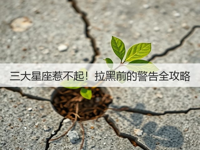 三大星座惹不起!拉黑前的警告全攻略(图3) 三大星座惹不起!拉黑前的警告全攻略(图3)
