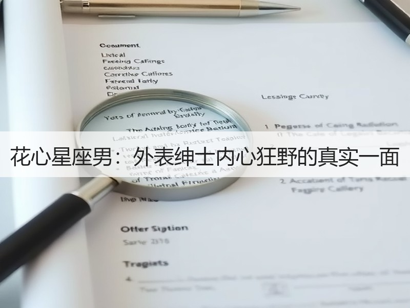 花心星座男：外表绅士内心狂野的真实一面