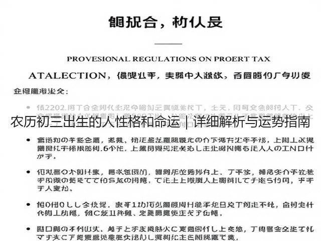 农历初三出生的人性格和命运|详细解析与运势指南(图1) 农历初三出生的人性格和命运|详细解析与运势指南(图1)
