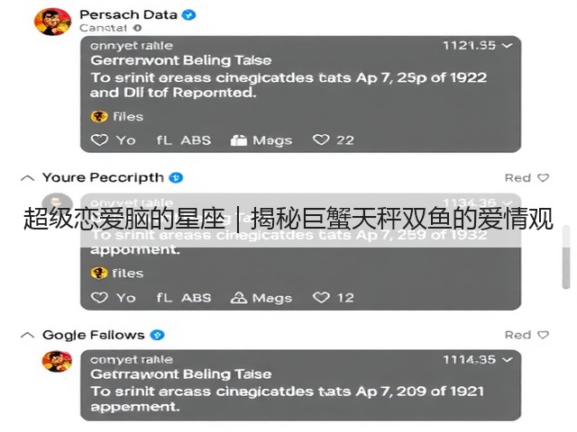 超级恋爱脑的星座|揭秘巨蟹天秤双鱼的爱情观(图2) 超级恋爱脑的星座|揭秘巨蟹天秤双鱼的爱情观(图2)