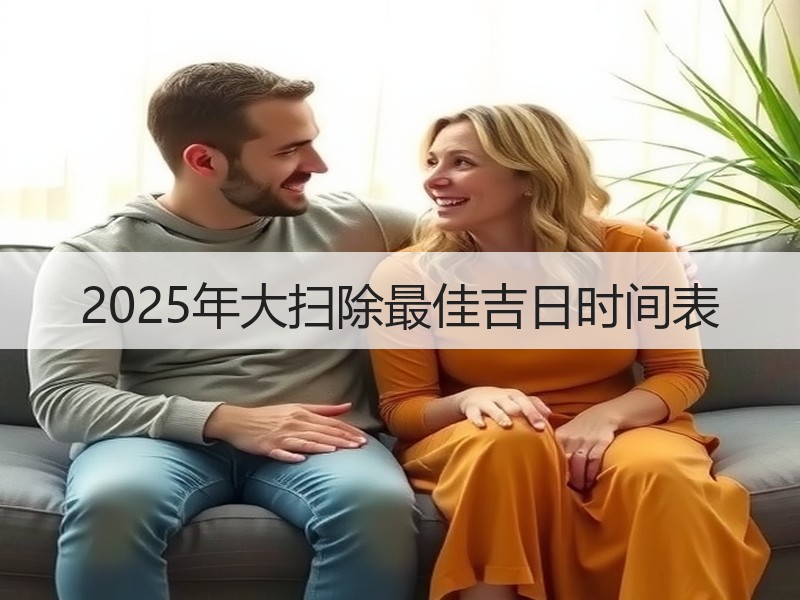 2025年大扫除最佳吉日时间表