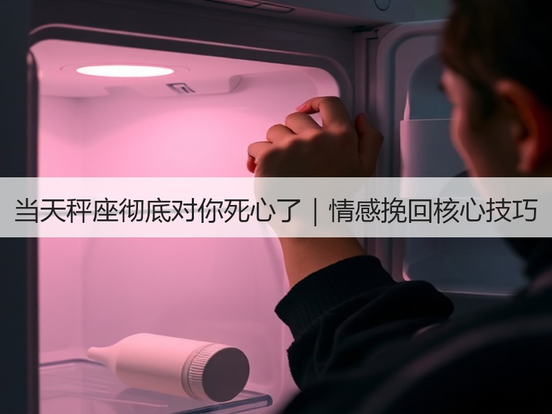 当天秤座彻底对你死心了｜情感挽回核心技巧