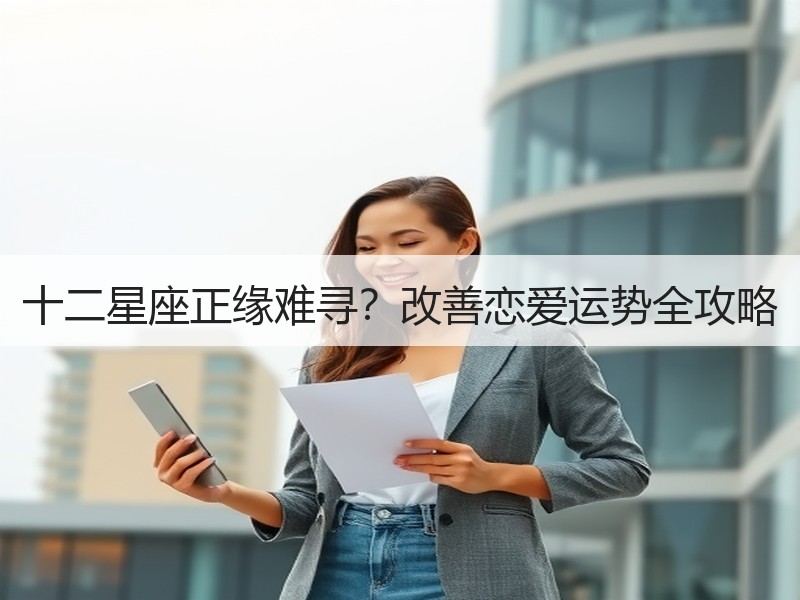 十二星座正缘难寻？改善恋爱运势全攻略