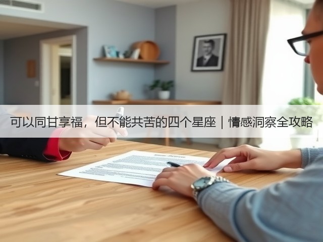 可以同甘享福，但不能共苦的四个星座｜情感洞察全攻略(图3)