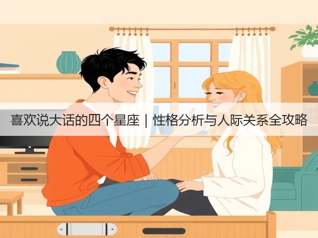 喜欢说大话的四个星座|性格分析与人际关系全攻略(图2) 喜欢说大话的四个星座|性格分析与人际关系全攻略(图2)