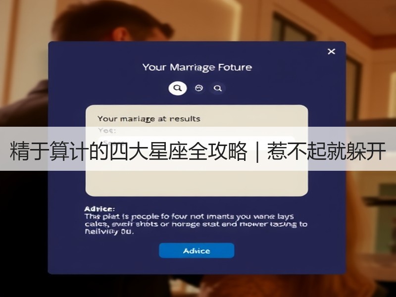 精于算计的四大星座全攻略｜惹不起就躲开