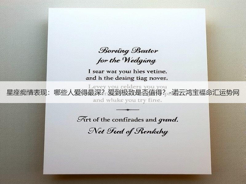 星座痴情表现：哪些人爱得最深？爱到极致是否值得？-诺云鸿宝福命汇运势网