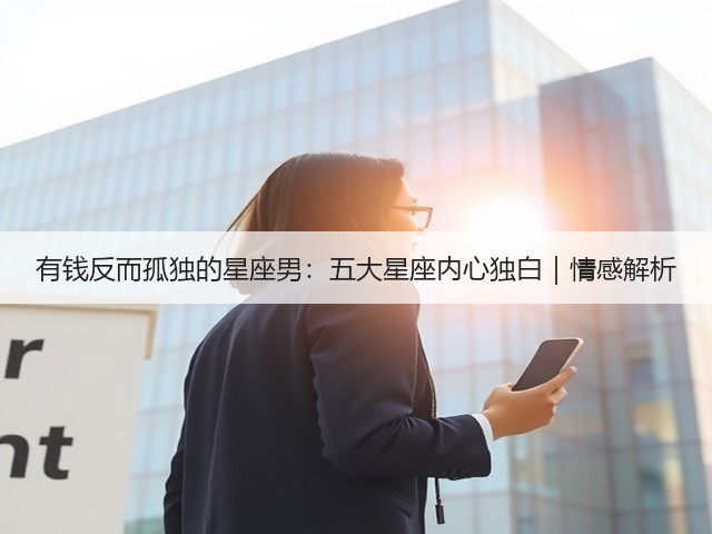 有钱反而孤独的星座男：五大星座内心独白｜情感解析(图2)