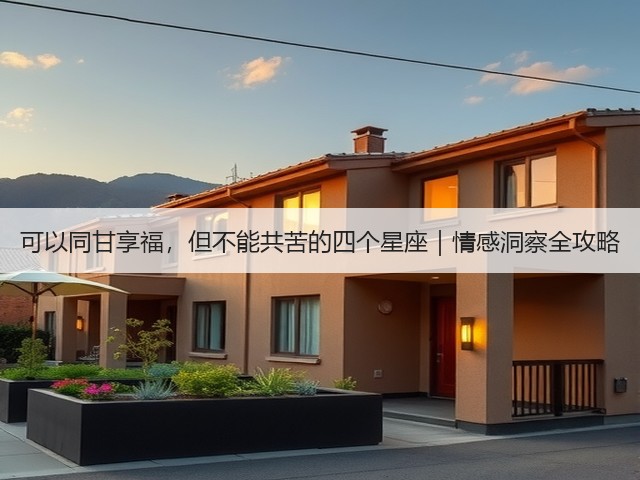 可以同甘享福，但不能共苦的四个星座｜情感洞察全攻略(图1)