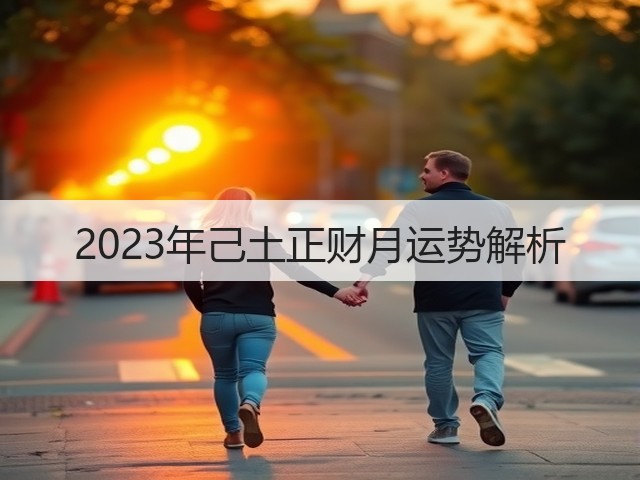 2023年己土正财月运势解析(图1)