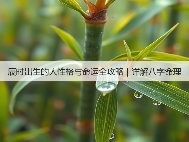 辰时出生的人性格与命运全攻略|详解八字命理(图1) 辰时出生的人性格与命运全攻略|详解八字命理(图1)