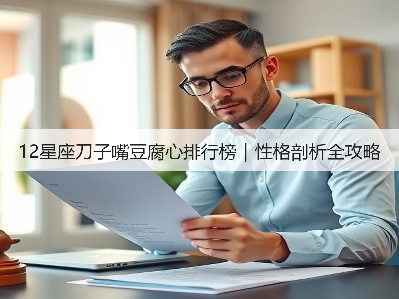 12星座刀子嘴豆腐心排行榜｜性格剖析全攻略