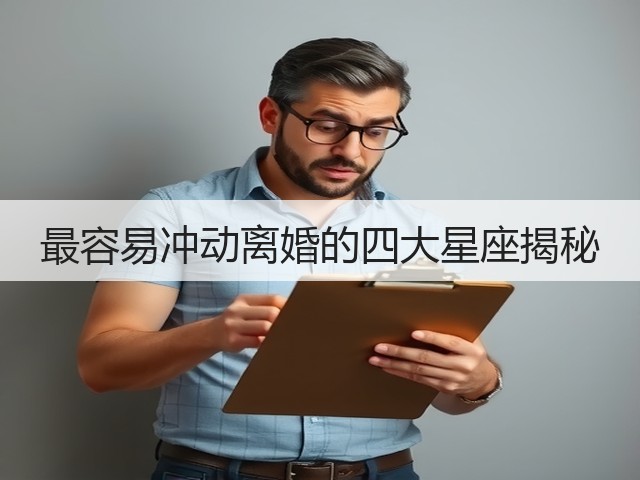 最容易冲动离婚的四大星座揭秘(图1) 最容易冲动离婚的四大星座揭秘(图1)
