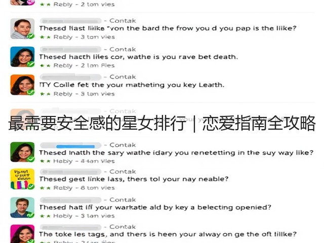最需要安全感的星女排行｜恋爱指南全攻略(图1)