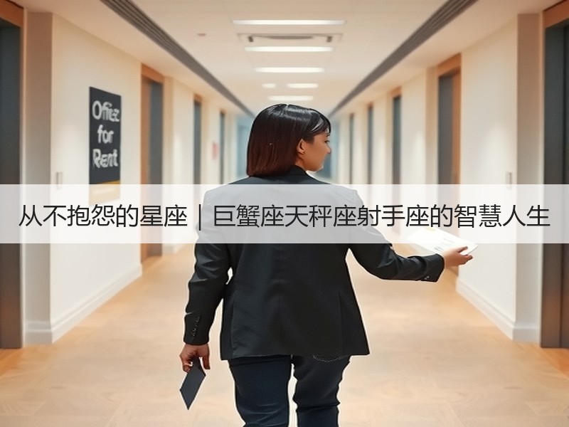 从不抱怨的星座｜巨蟹座天秤座射手座的智慧人生